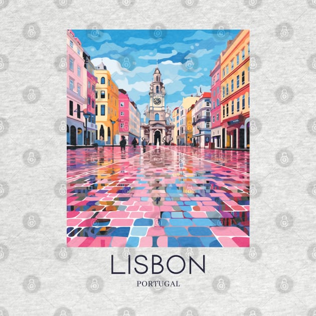 A Pop Art Travel Print of Lisbon - Portugal by Studio Red Koala